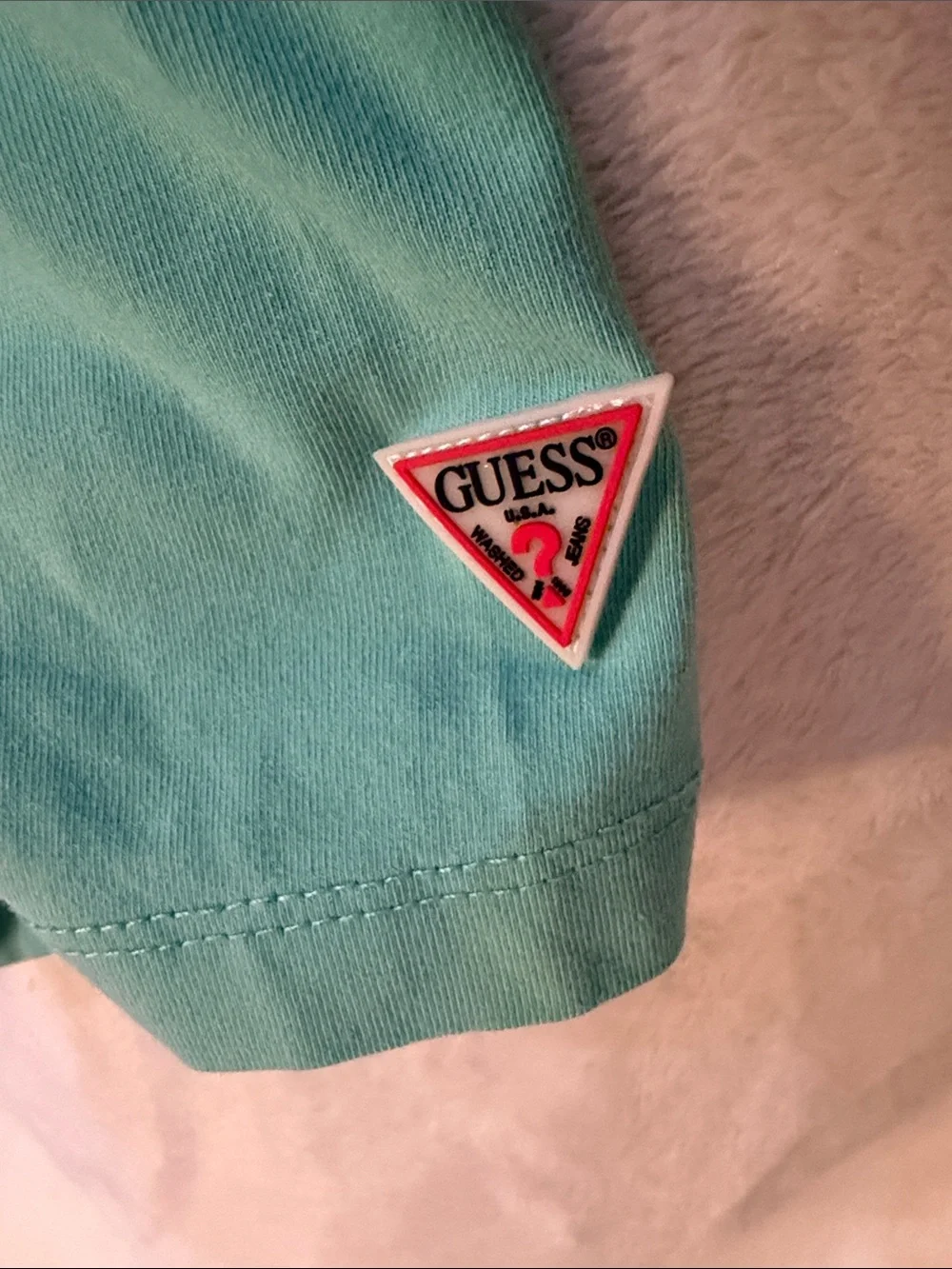 GUESS Men's Embossed Logo Short Sleeve Tee - Picture 5 of 9